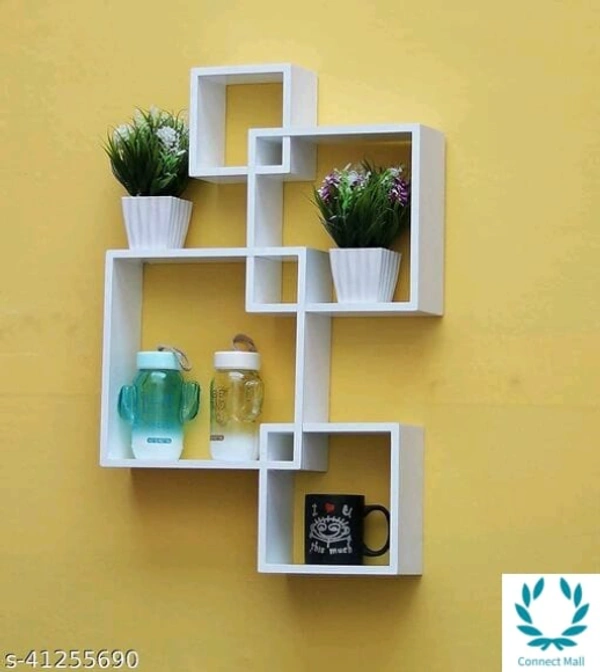 New Magazine & Newspaper Racks - LXHXB:-28X28X9 cm, White, Wooden, Wall Mounted Wall Shelves, Multipack 1